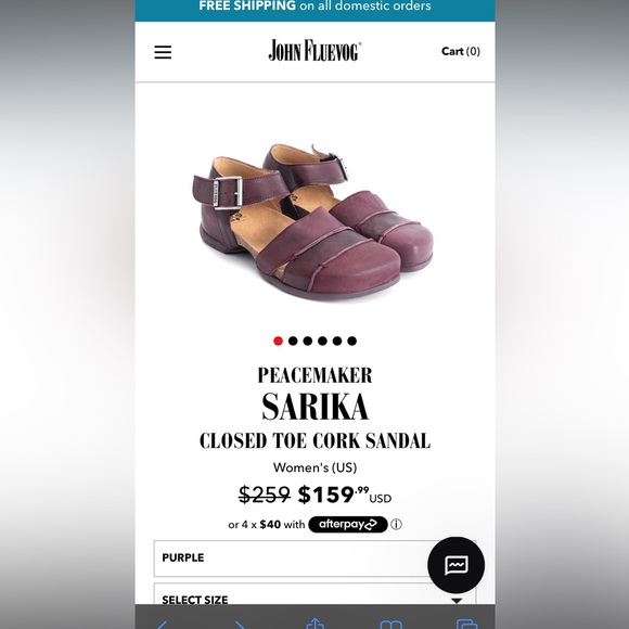 Fluevog Size 8 Sakura Sandals Purple (FITS SIZE 9) - Picture 6 of 9